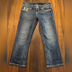 Vigoss‎ The Dublin Capri Jeans Women’s Juniors Size 3/4 Rhinestones Low Rise